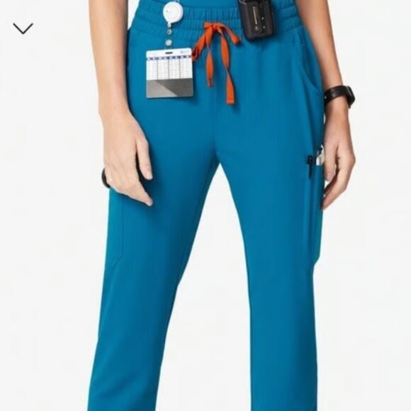 FIGS High Waisted Yola Skinny Scrub Pants in Alps Blue size Small Tall - Picture 1 of 9